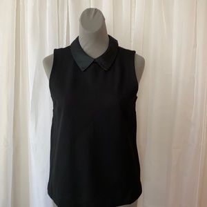 Madewell Sleeveless Top W Satin Collar EUC Sz S